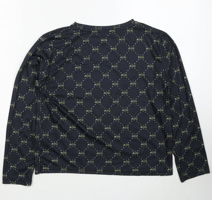 Avant Garde Boys Black Geometric Polyester Basic T-Shirt Size 14-15 Years Round Neck Pullover