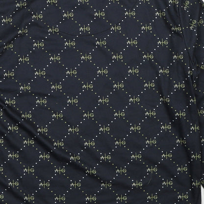 Avant Garde Boys Black Geometric Polyester Basic T-Shirt Size 14-15 Years Round Neck Pullover