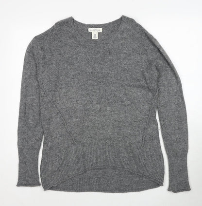 H&M Womens Grey Round Neck Acetate Pullover Jumper Size M