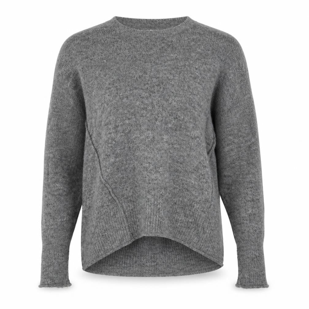 H&M Womens Grey Round Neck Acetate Pullover Jumper Size M