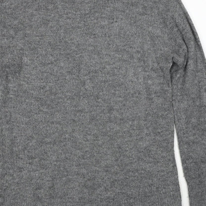 H&M Womens Grey Round Neck Acetate Pullover Jumper Size M