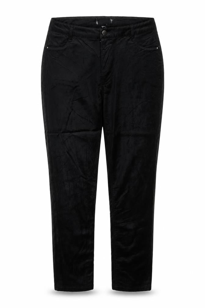 Preworn Womens Black Cotton Trousers Size 34 in Regular Zip
