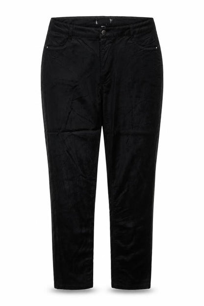 Preworn Womens Black Cotton Trousers Size 34 in Regular Zip