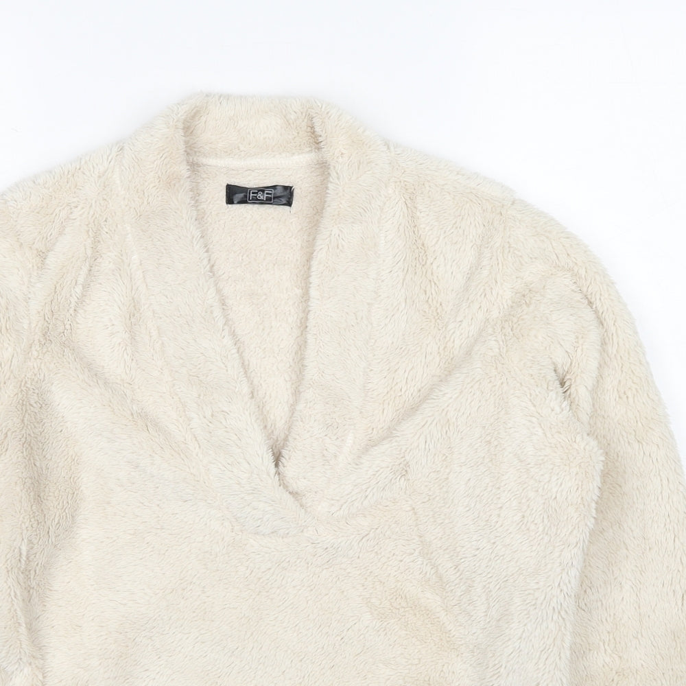 F&F Womens Beige Polyester Pullover Sweatshirt Size S Pullover