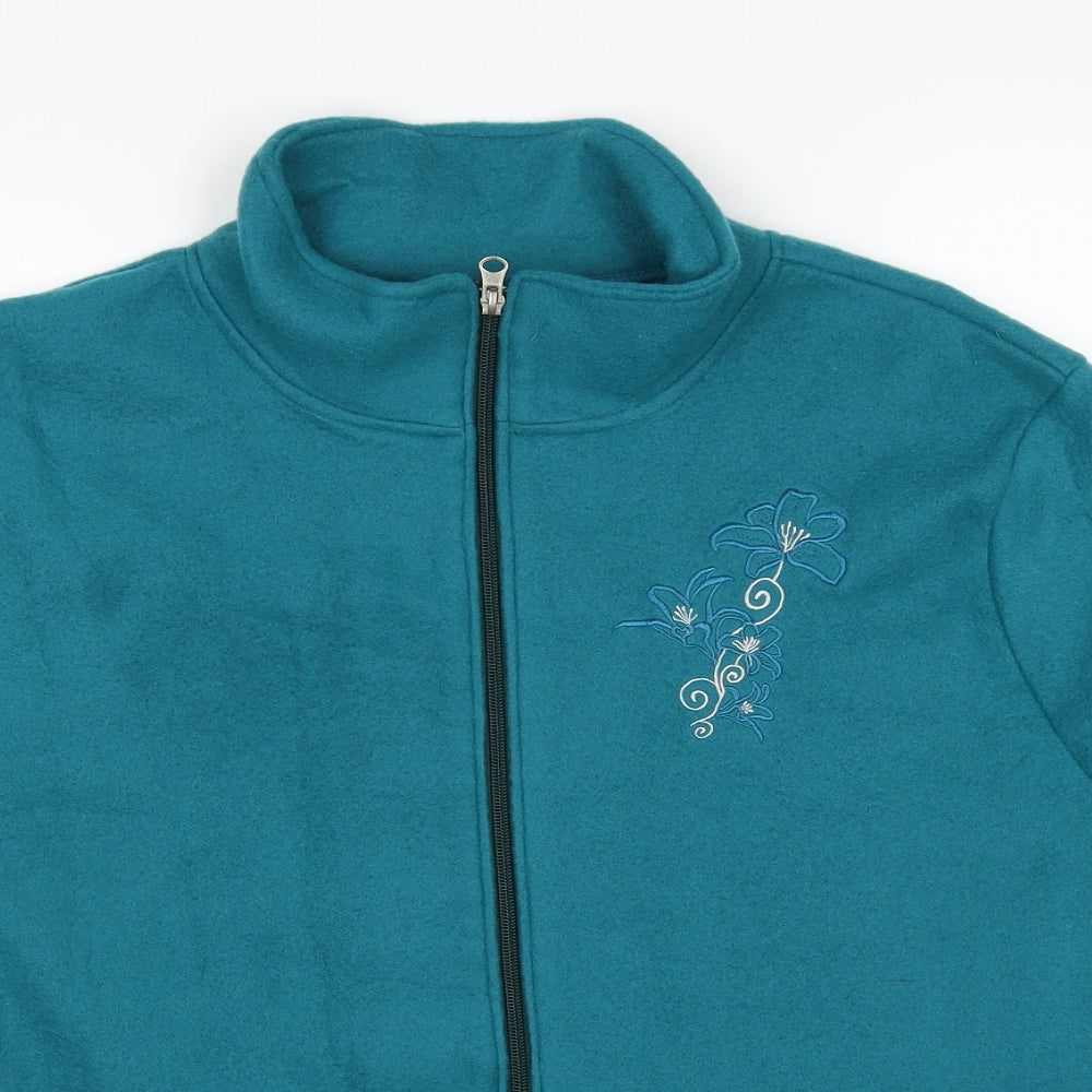 Anne de Lancey Womens Blue Polyester Full Zip Sweatshirt Size L Zip