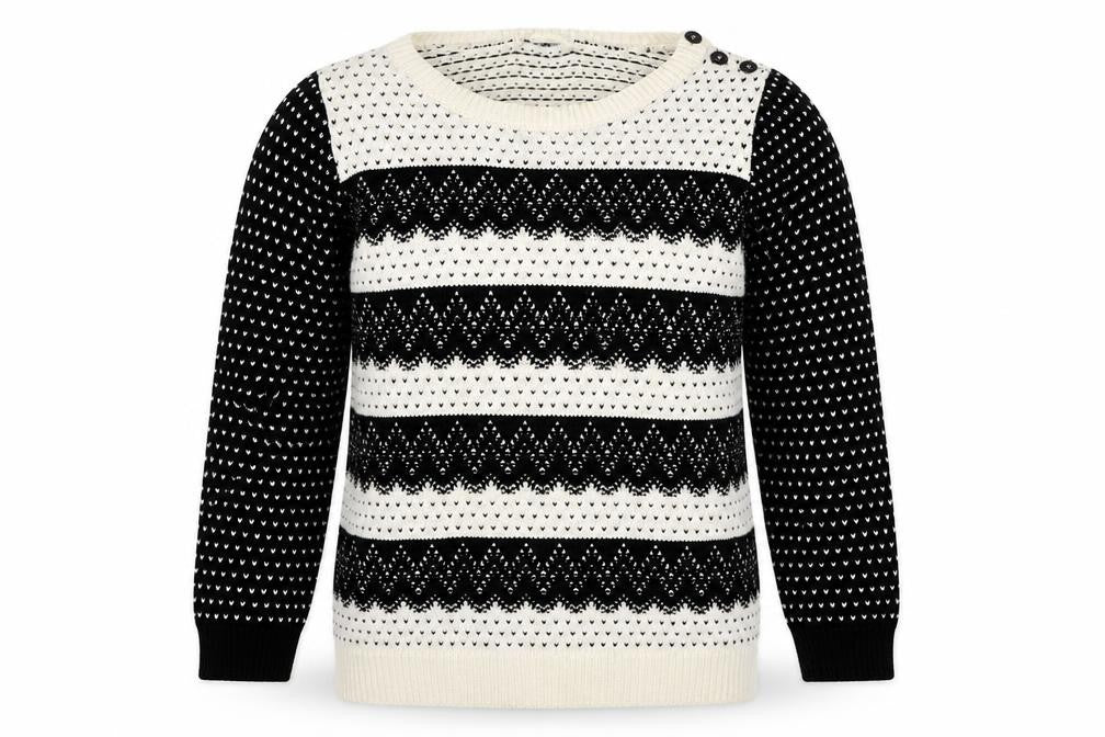 Cooperative Womens White Round Neck Geometric Acrylic Pullover Jumper Size S