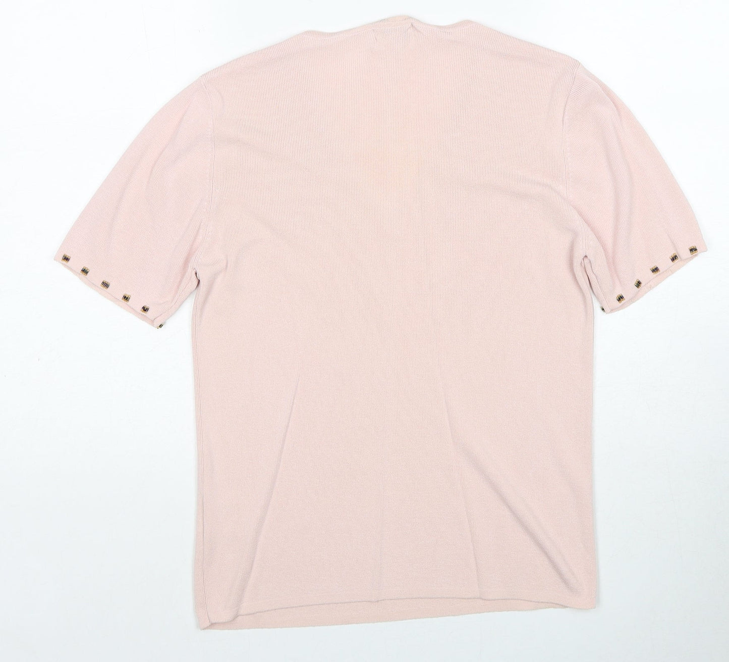 Lana Womens Pink V-Neck Viscose Pullover Jumper Size M