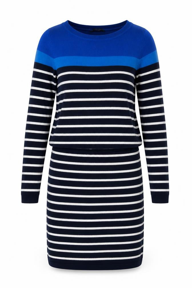 Smartset Womens Blue Striped Cotton Jumper Dress Size XS Round Neck Pullover