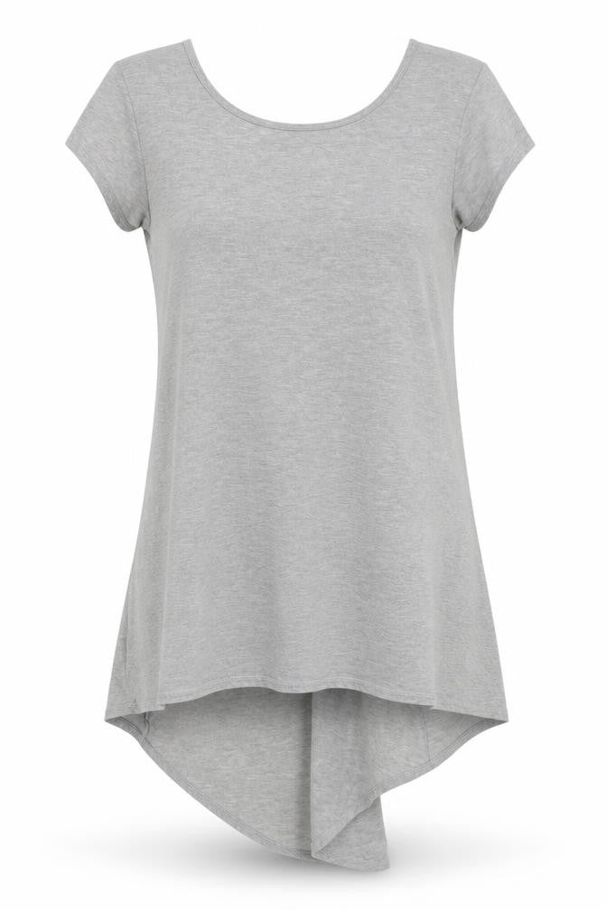 Papaya Womens Grey Polyester Basic T-Shirt Size 10 Round Neck