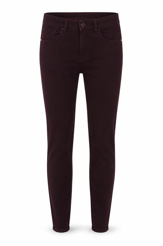 H&M Womens Red Cotton Skinny Jeans Size 12 Regular Zip