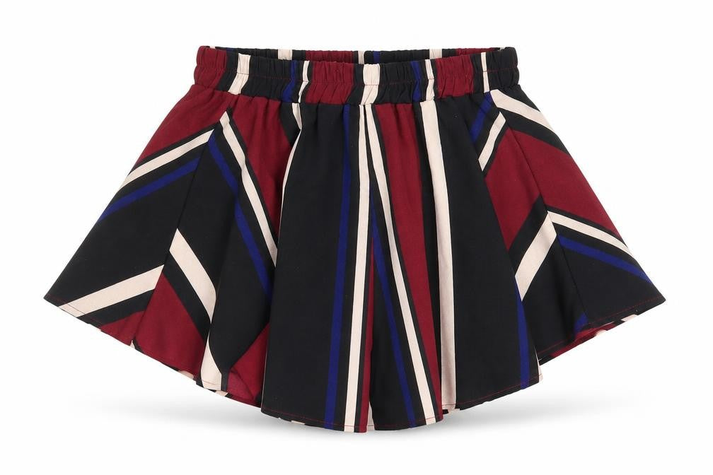 PRETTYLITTLETHING Womens Multicoloured Geometric Polyester Culotte Shorts Size 8 Regular Pull On