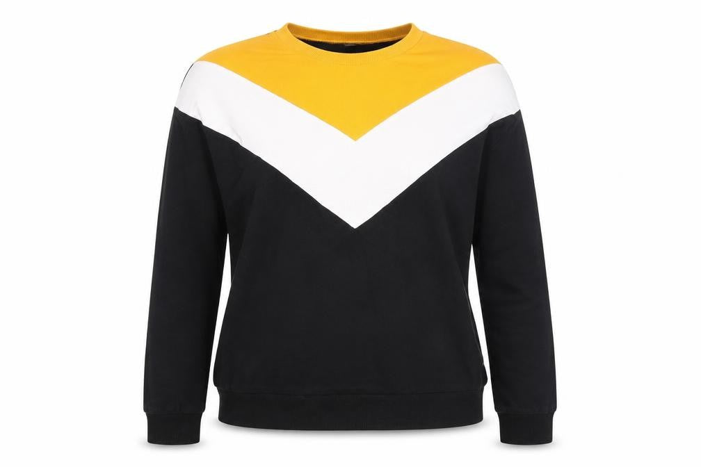 Divided Womens Black Colourblock Cotton Pullover Sweatshirt Size L Pullover