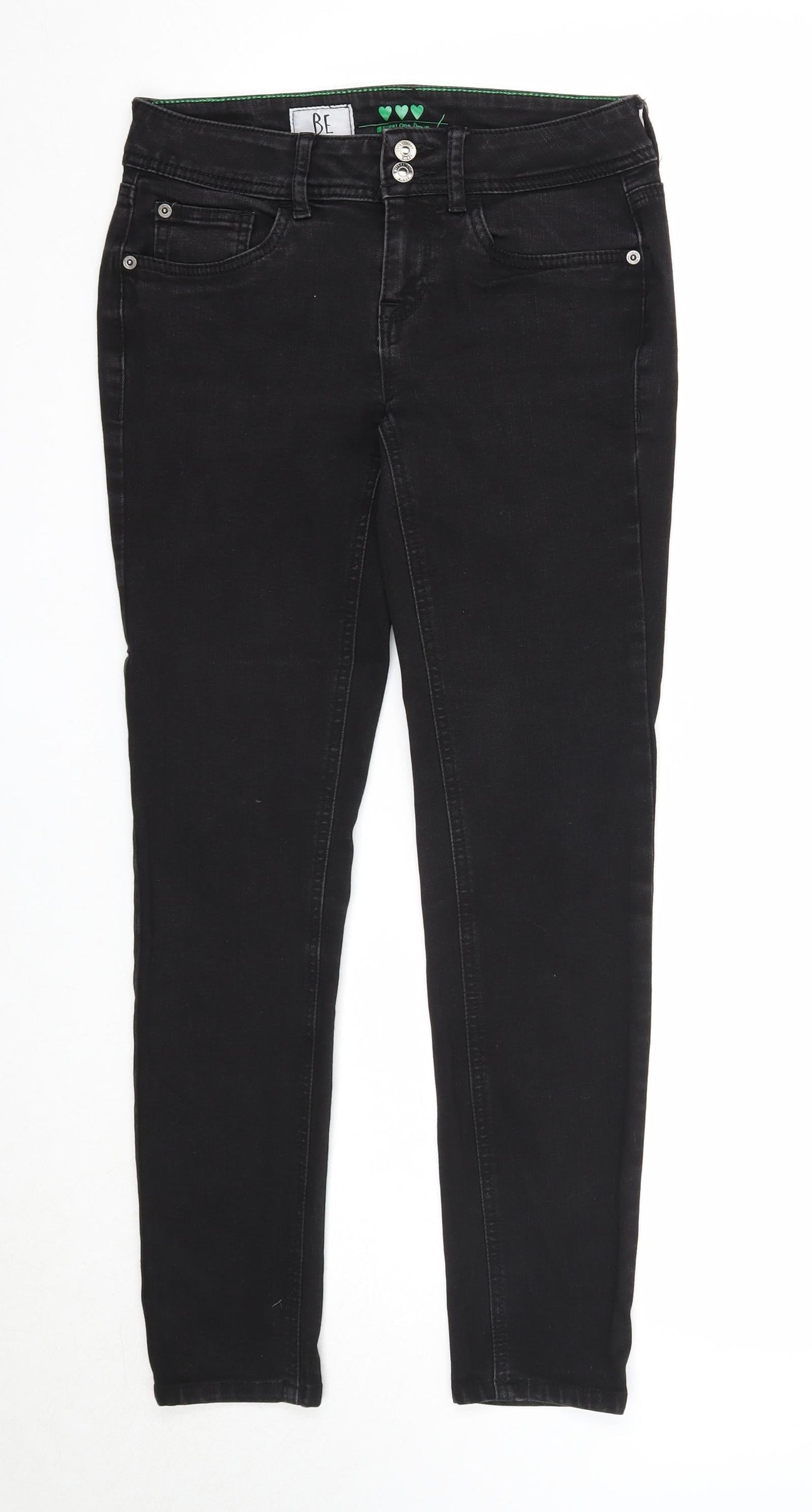 Street One Womens Black Cotton Straight Jeans Size 25 in Regular Zip