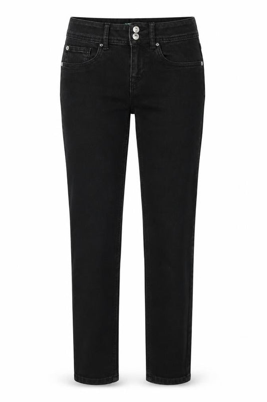 Street One Womens Black Cotton Straight Jeans Size 25 in Regular Zip