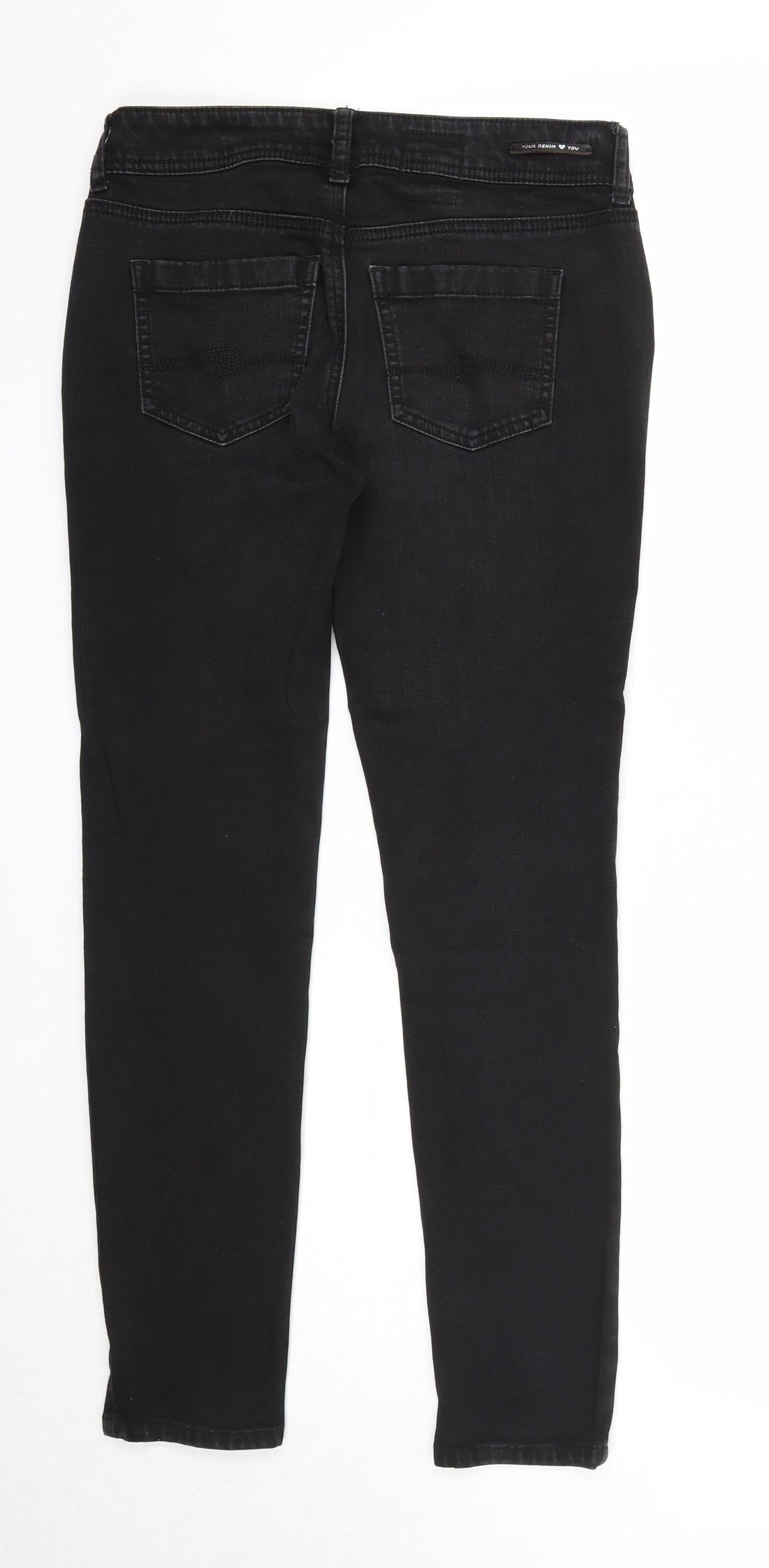 Street One Womens Black Cotton Straight Jeans Size 25 in Regular Zip