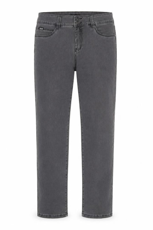 Anna Jeans Womens Grey Cotton Straight Jeans Size 34 in Regular Zip