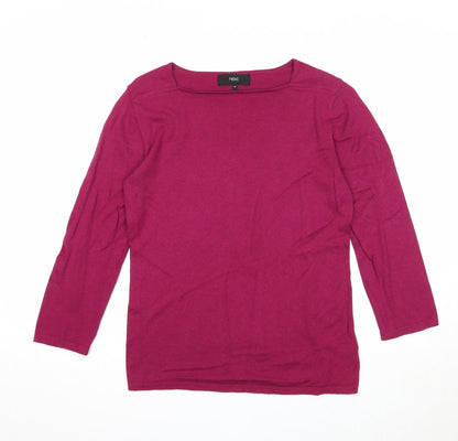 Next Womens Purple Square Neck Cotton Pullover Jumper Size 10