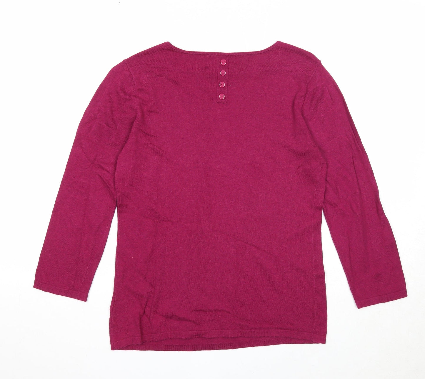 NEXT Womens Purple Square Neck Cotton Pullover Jumper Size 10
