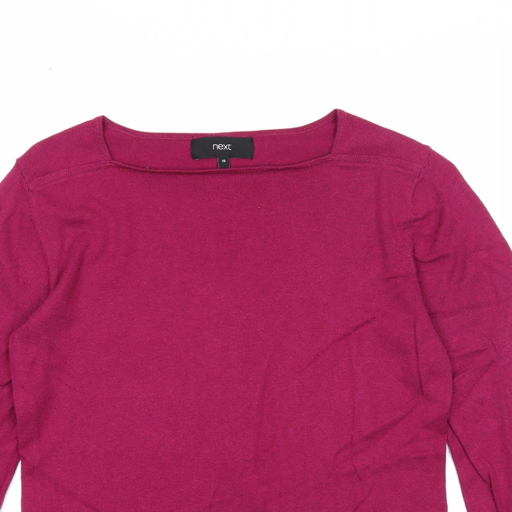 NEXT Womens Purple Square Neck Cotton Pullover Jumper Size 10