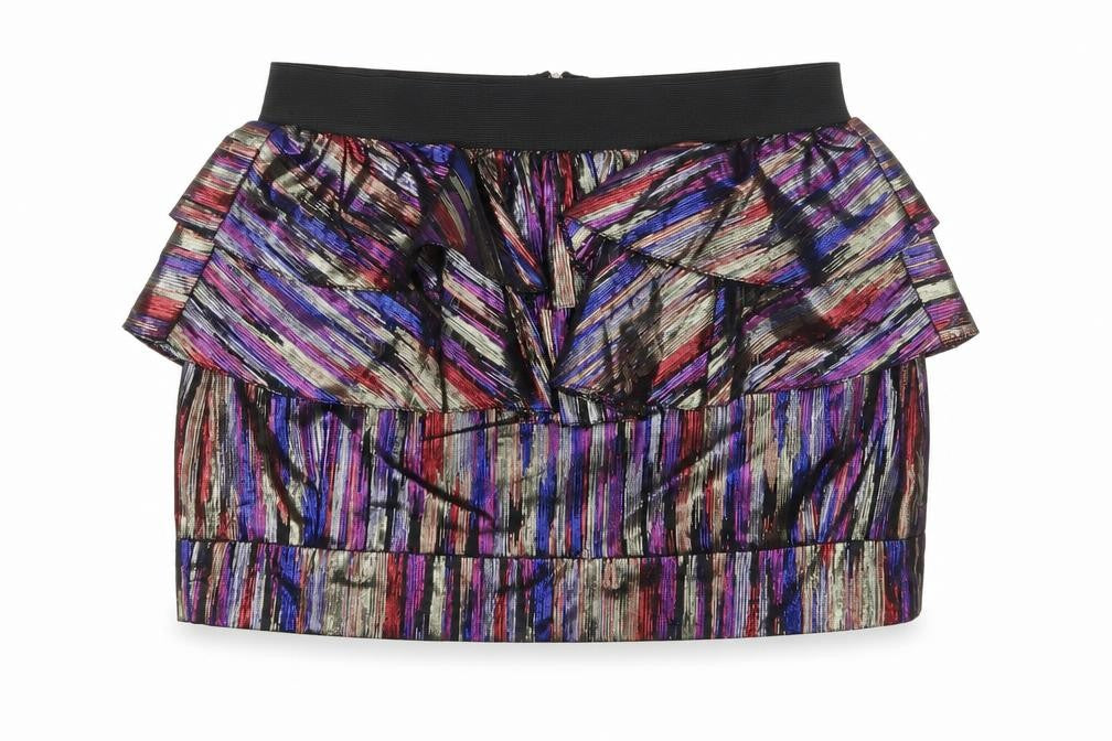River Island Womens Multicoloured Geometric Polyester Mini Skirt Size 8 Zip