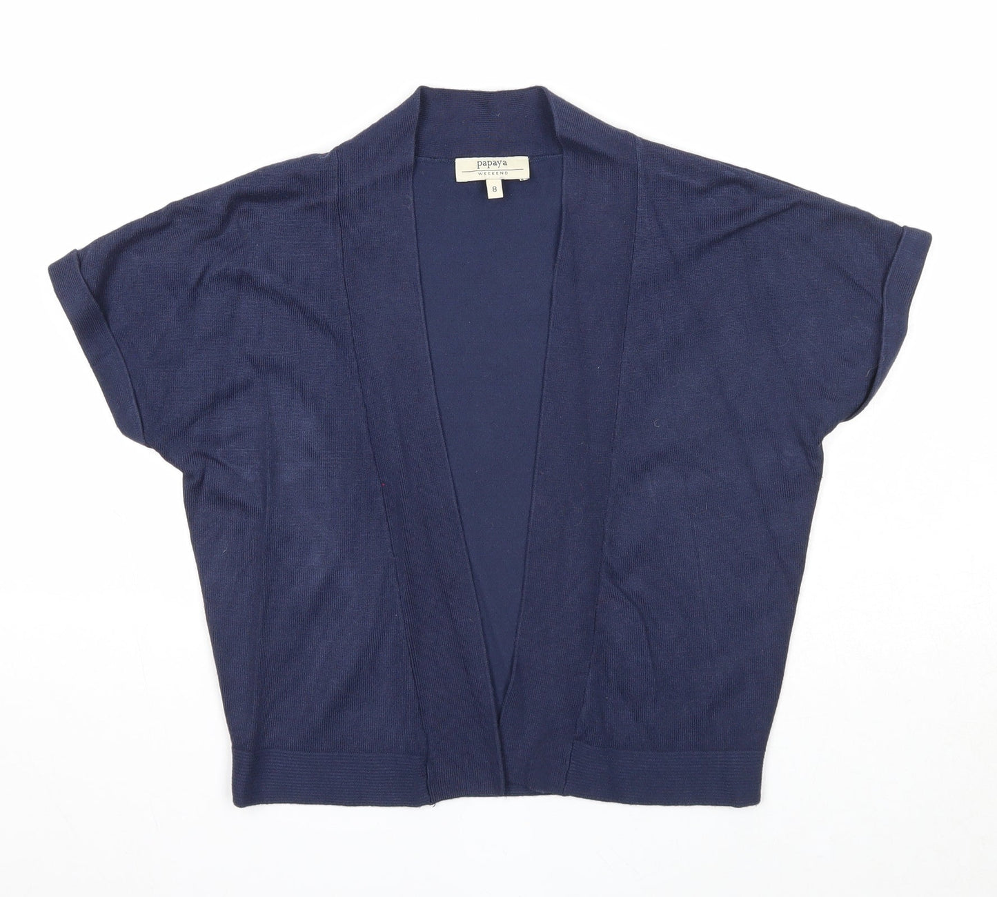 Papaya Womens Blue V-Neck Viscose Cardigan Jumper Size 8