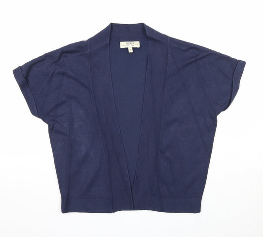 Papaya Womens Blue V-Neck Viscose Cardigan Jumper Size 8