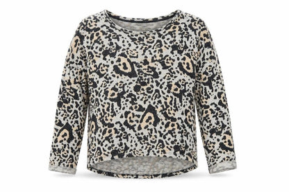 Topshop Womens Multicoloured Round Neck Animal Print Cotton Pullover Jumper Size 10 - Leopard Pattern
