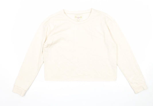 Wandering eyes Womens Beige Polyester Pullover Sweatshirt Size M Pullover