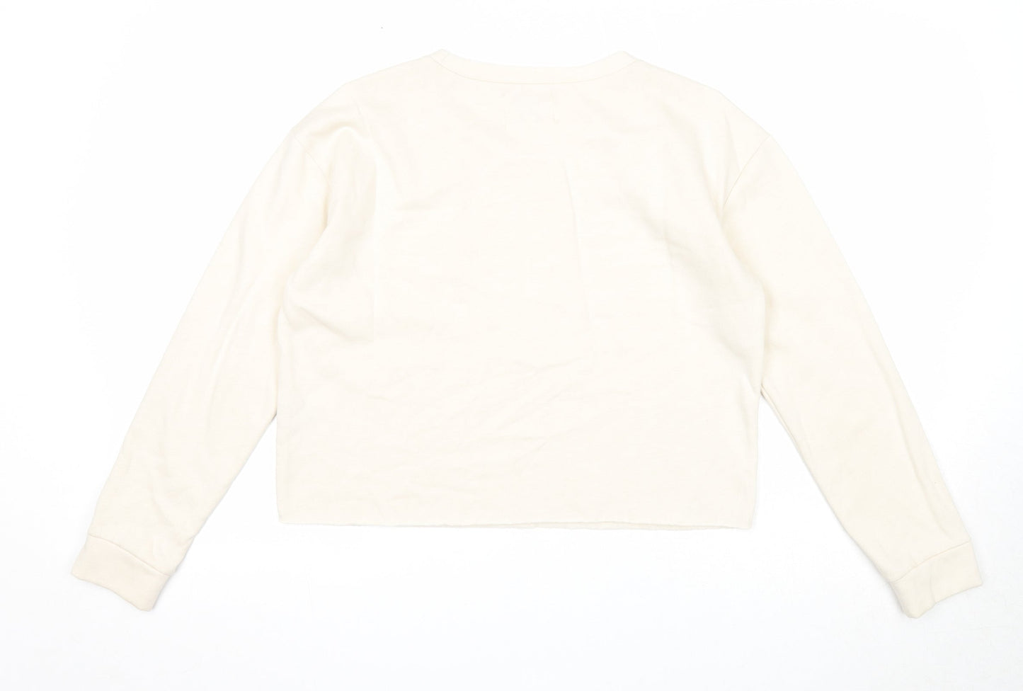 Wandering eyes Womens Beige Polyester Pullover Sweatshirt Size M Pullover