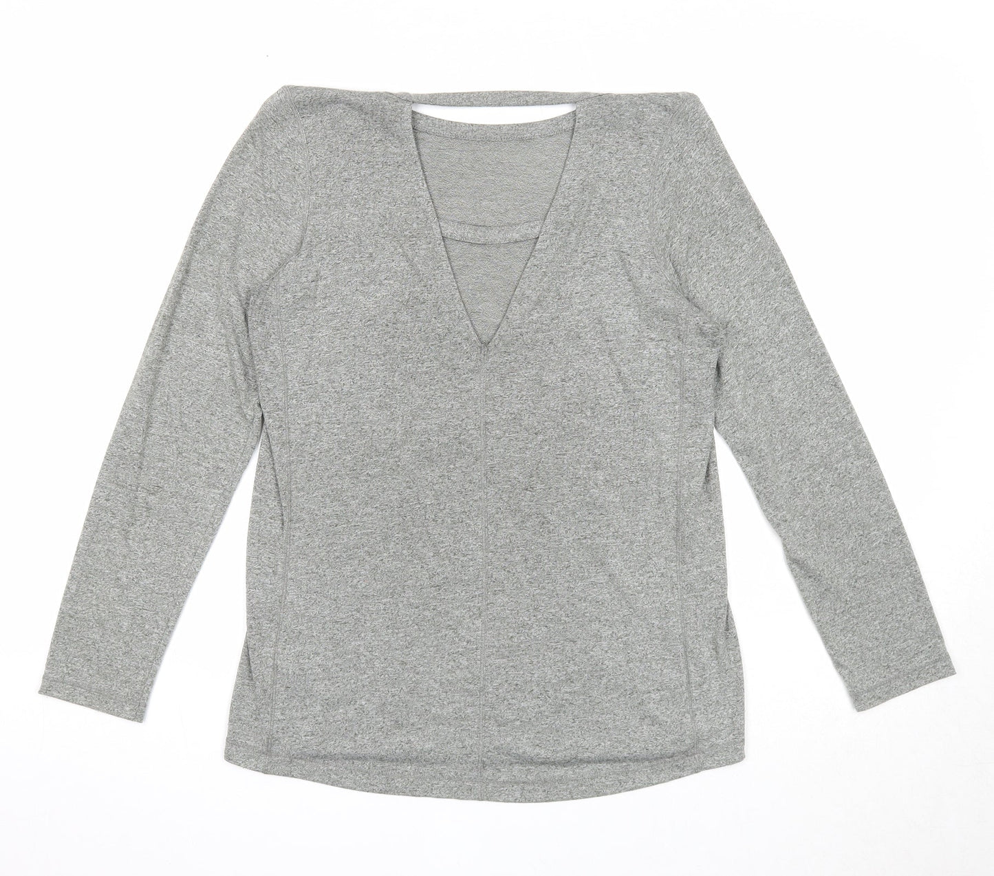 Soluxe Womens Grey Polyester Pullover Casual Size S Round Neck Pullover