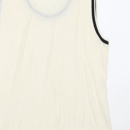 Nightingales Womens Beige Acrylic Basic Blouse Size 16 Round Neck