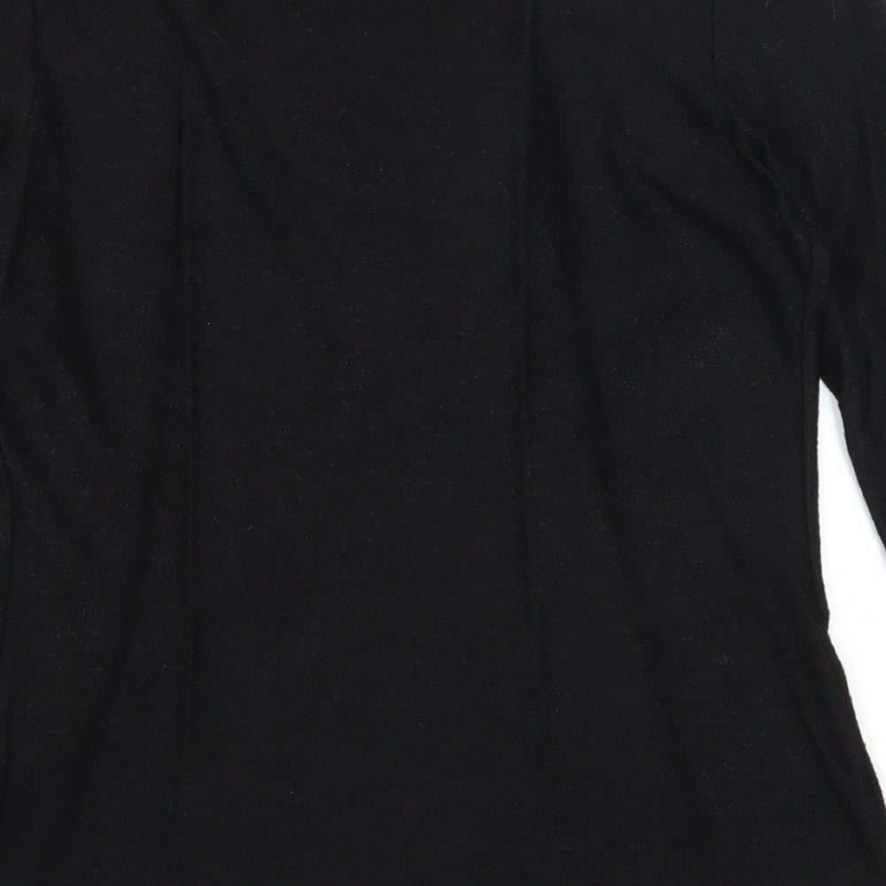 TU Womens Black Scoop Neck Viscose Pullover Jumper Size 8