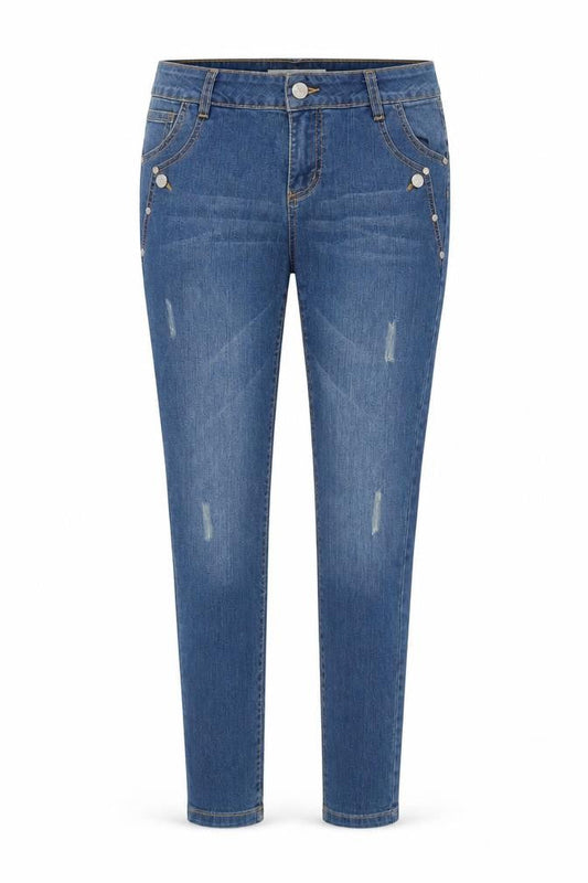 Janina Womens Blue Cotton Skinny Jeans Size 8 Regular Zip