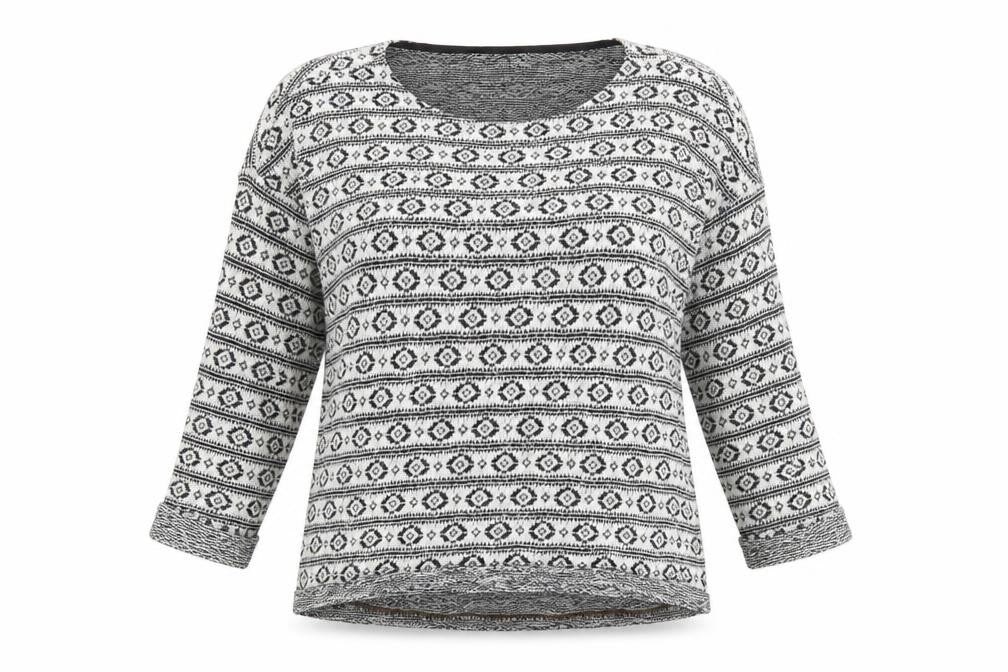 NEXT Womens White Round Neck Geometric Acrylic Pullover Jumper Size 14
