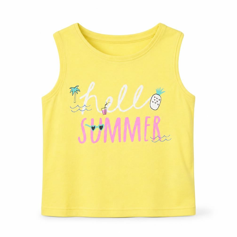 Primark Baby Yellow 100% Cotton Basic Tank Size 18-24 Months Round Neck Pullover - Hello Summer