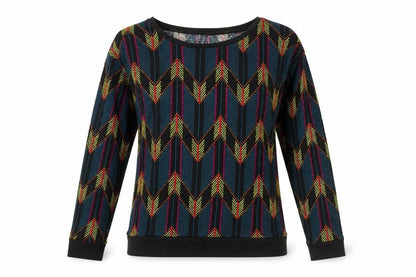 H&M Womens Multicoloured Geometric Cotton Pullover Sweatshirt Size XS Pullover
