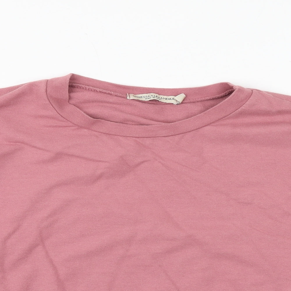 Vanessa Alexandra Womens Pink Cotton Pullover Sweatshirt Size M Pullover