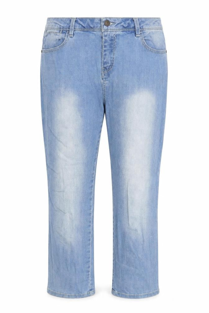 SOFT GREY Womens Blue Cotton Straight Jeans Size 12 Regular Zip