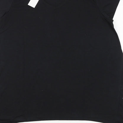 Being Casual Womens Black Polyester Basic T-Shirt Size 14 Round Neck