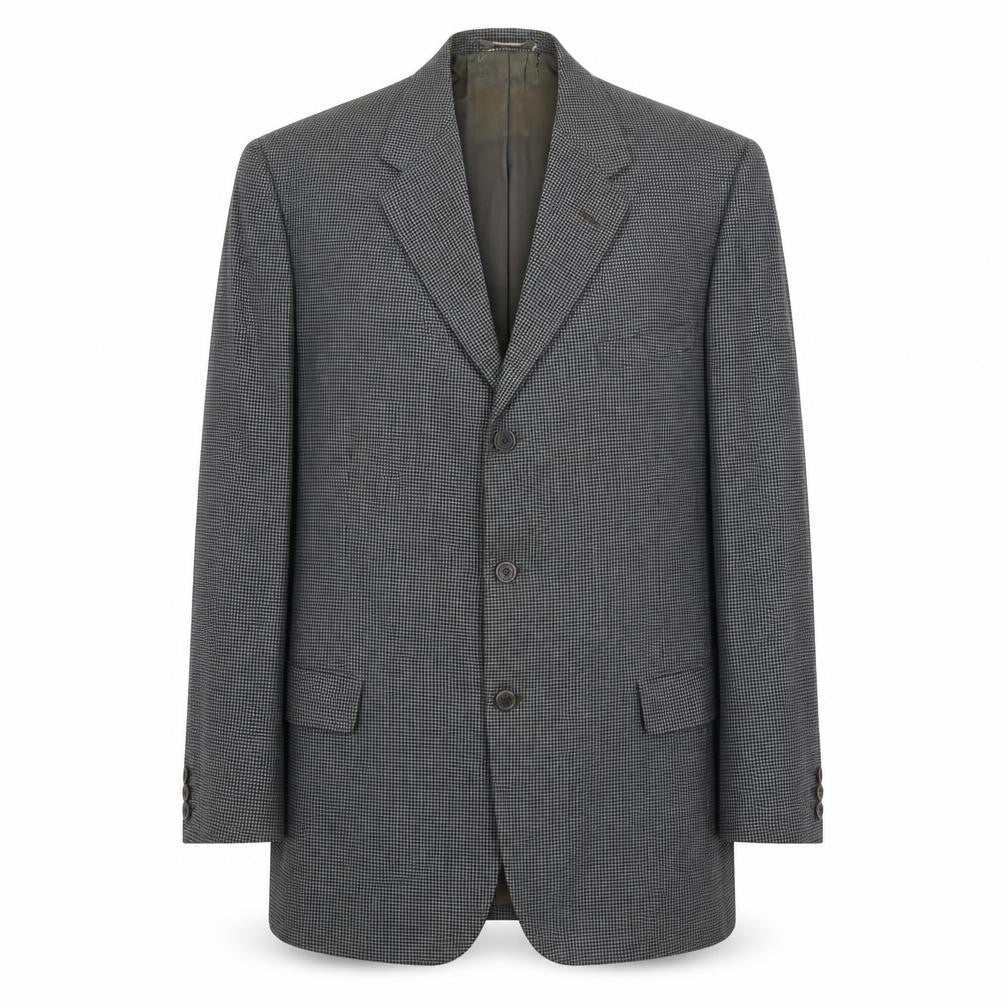 Furley Hassan Mens Grey Geometric Wool Jacket Blazer Size 44 Regular
