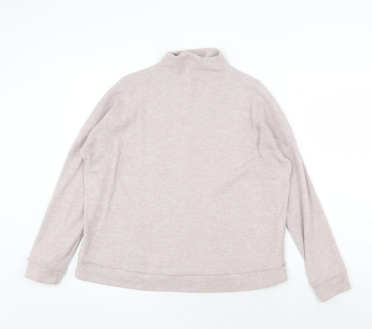 New Look Womens Pink Mock Neck Polyester Pullover Jumper Size S