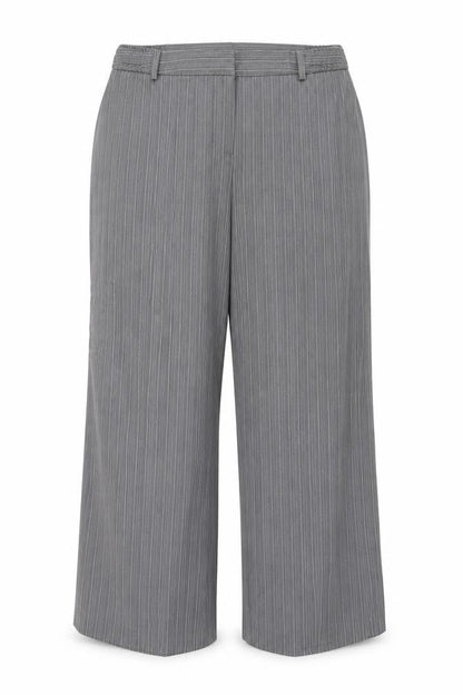 Agenda Womens Grey Striped Polyester Dress Pants Trousers Size 18 Regular Zip