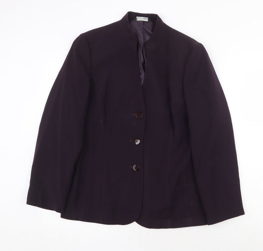BHS Womens Purple Jacket Blazer Size 14 Button