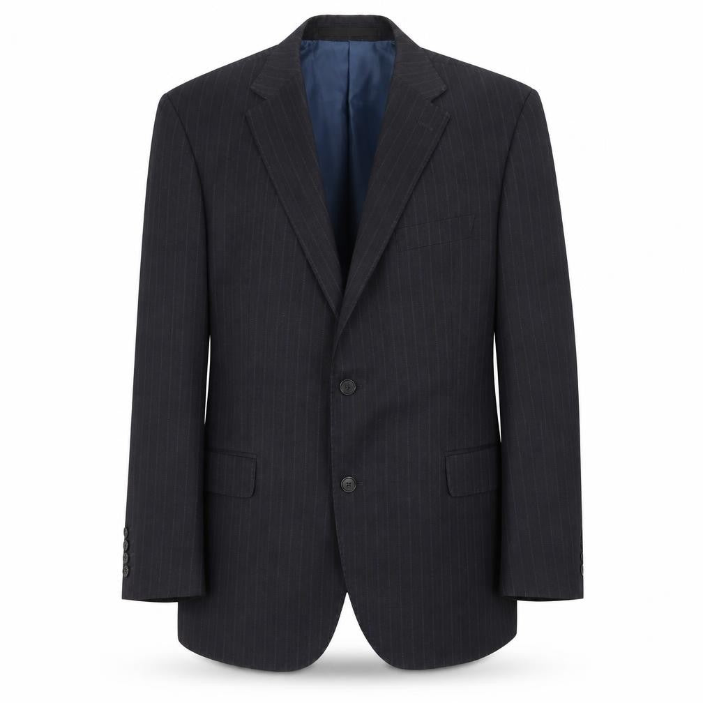 Marks & Spencer Mens Grey Striped Polyester Jacket Suit Jacket Size 44 Regular