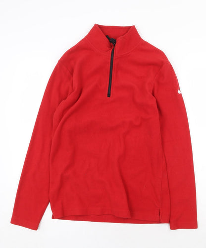 Bishop Womens Red Polyester Pullover Sweatshirt Size S Zip