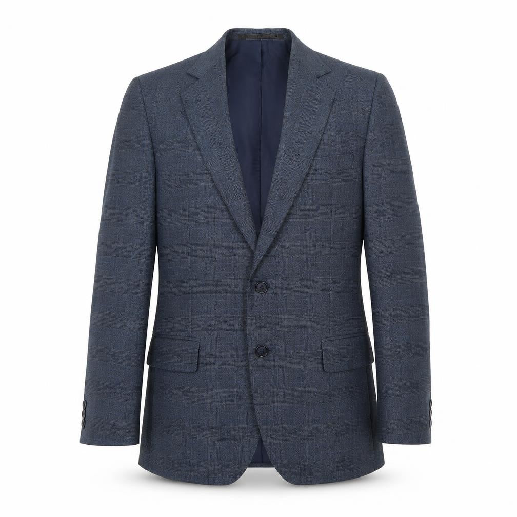 John Oliver Mens Blue Polyester Jacket Suit Jacket Size 38 Regular