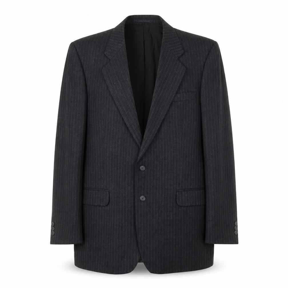 St Michael Mens Grey Striped Wool Jacket Suit Jacket Size 42 Regular