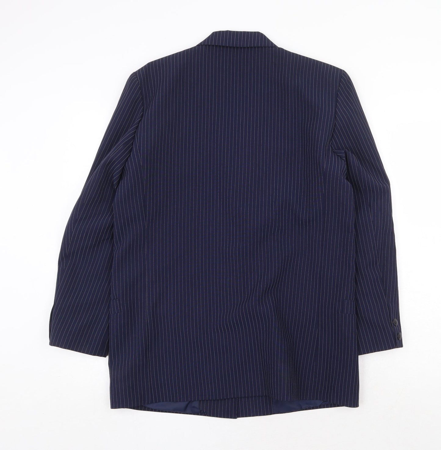 Debenhams Womens Blue Striped Polyester Jacket Suit Jacket Size 14