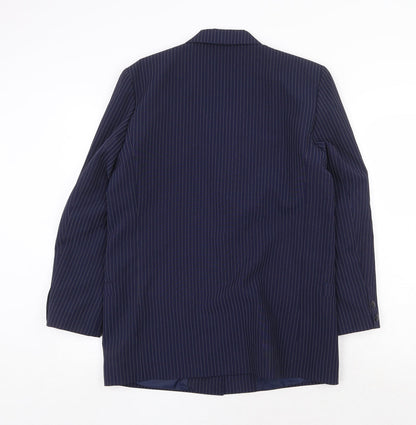Debenhams Womens Blue Striped Polyester Jacket Suit Jacket Size 14
