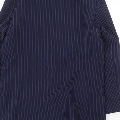 Debenhams Womens Blue Striped Polyester Jacket Suit Jacket Size 14
